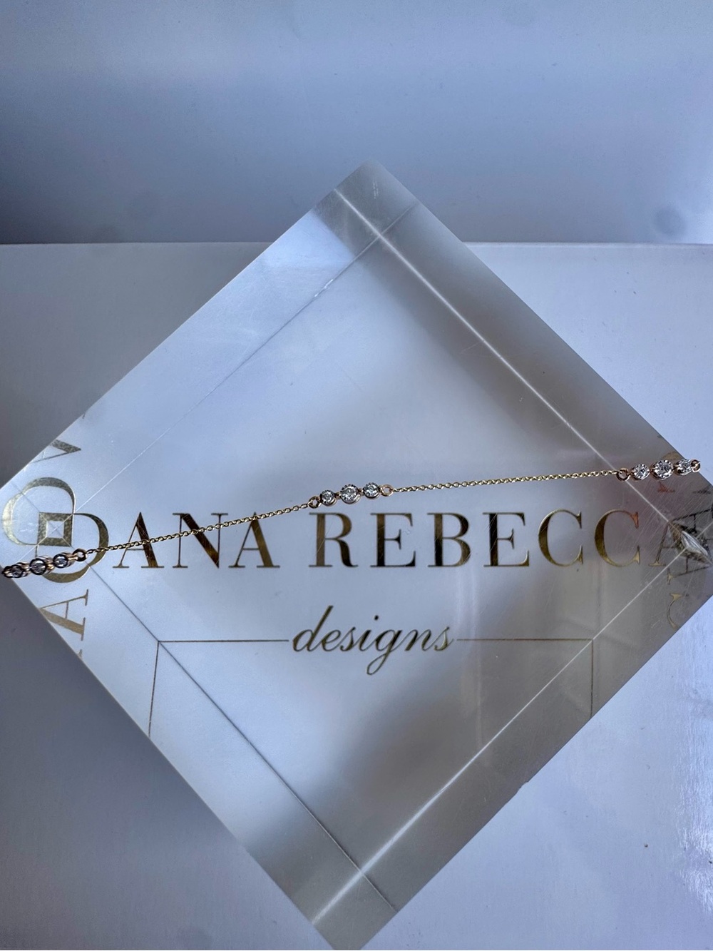 Dana Rebecca Designs Ava Bea Trio Station Diamond Bracelet 14k Yellow Gold 6.75” - Picture 3 of 11